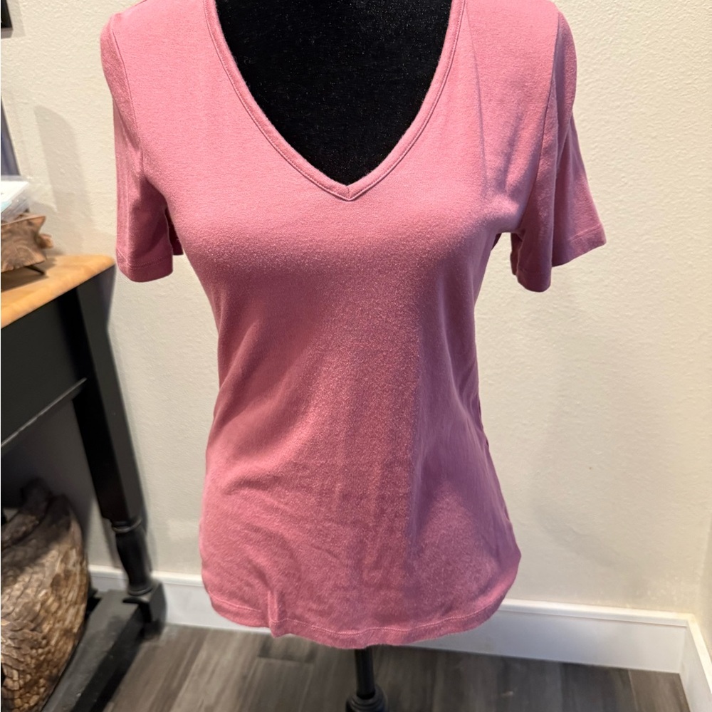 Pink V-Neck Women's Top